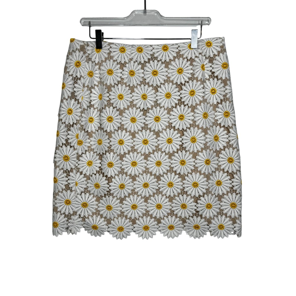 ABS by Allen‎ Schwartz Daisy Lace Overlay Skirt Tan Lined A Line Size 12
